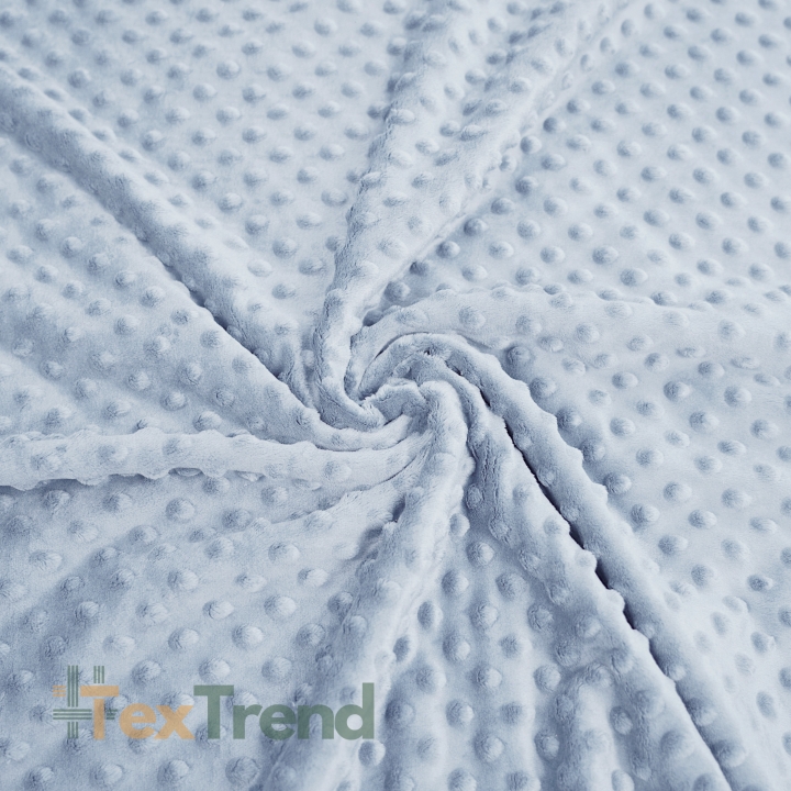 Minky Noppen Stoff / Minky Fleece – weich - blau-grau (Xenonblau)