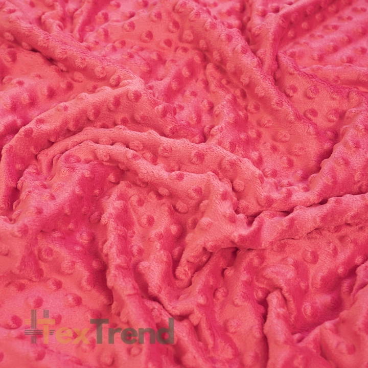 Minky Noppen Stoff / Minky Fleece – weich - himbeere (WB Pink)