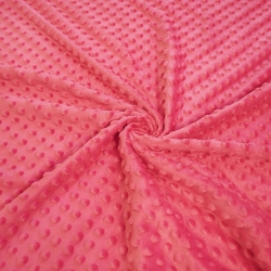 Minky Noppen Stoff / Minky Fleece – weich - himbeere (WB Pink)