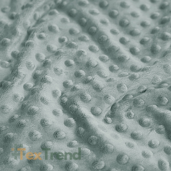 Minky Noppen Stoff / Minky Fleece – weich - 270g/m2 - taubengrau