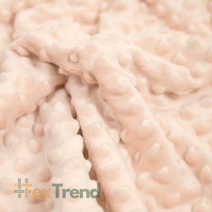 Minky Noppen Stoff / Minky Fleece – weich - 270g/m2 - helle Aprikose