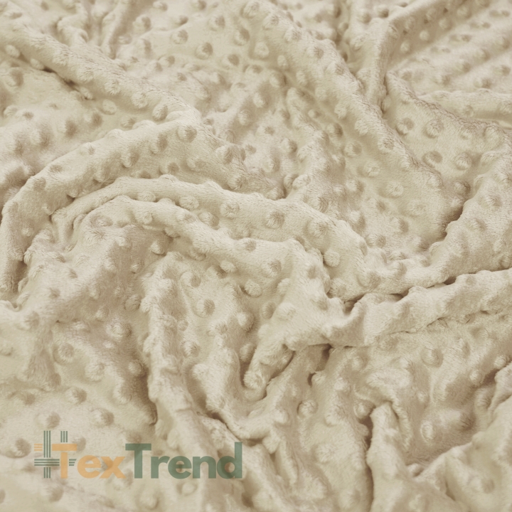 Minky Noppen Stoff / Minky Fleece – weich - 270g/m2 - sandfarben
