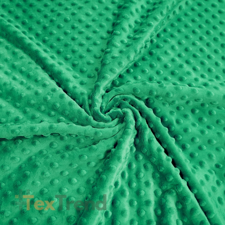 Minky Noppen Stoff / Minky Fleece – weich - 270g/m2 - grasgrün