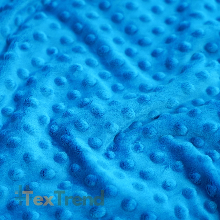 Minky Noppen Stoff / Minky Fleece – weich - 270g/m2 - blau