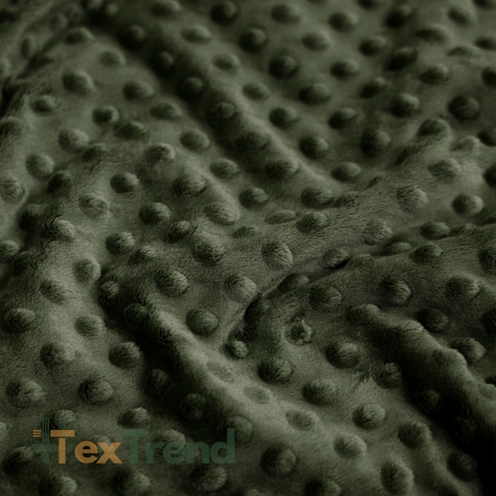 Minky Noppen Stoff / Minky Fleece – weich - erdgrün (Four Leaf Clover)