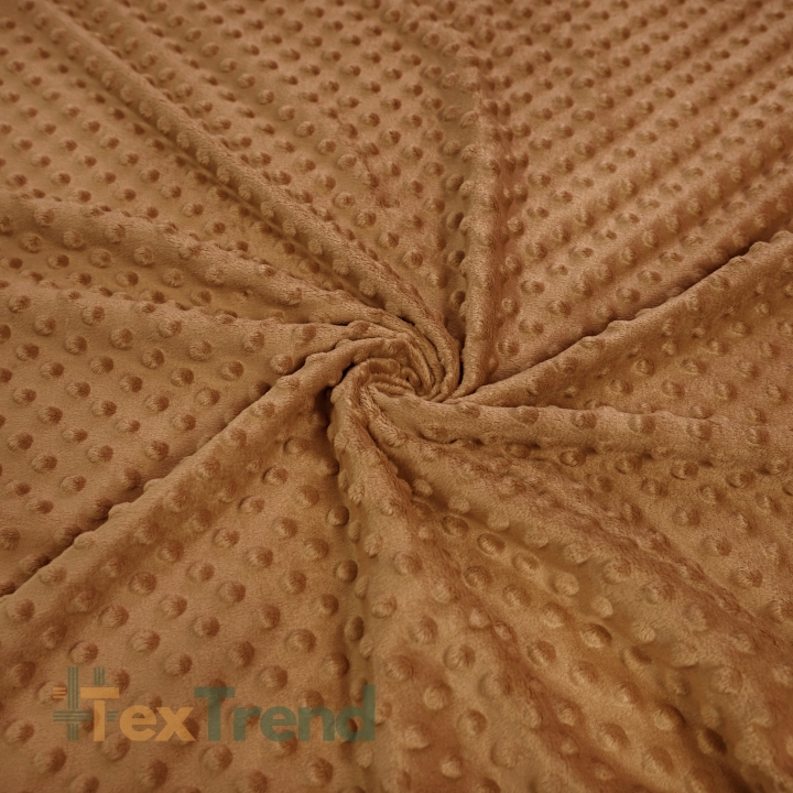 Minky Noppen Stoff / Minky Fleece – weich - Rohrzucker (Brown Sugar)