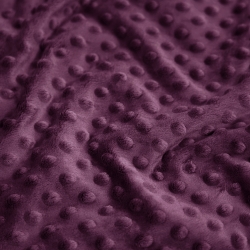 Minky Noppen Stoff / Minky Fleece – weich - Aubergine (Grape Wine)