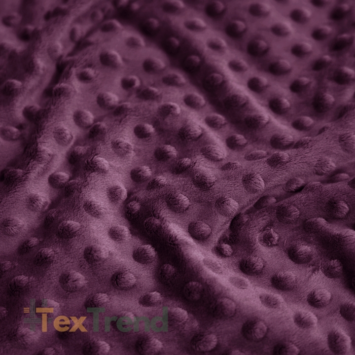 Minky Noppen Stoff / Minky Fleece – weich - Aubergine (Grape Wine)