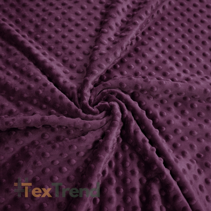 Minky Noppen Stoff / Minky Fleece – weich - Aubergine (Grape Wine)