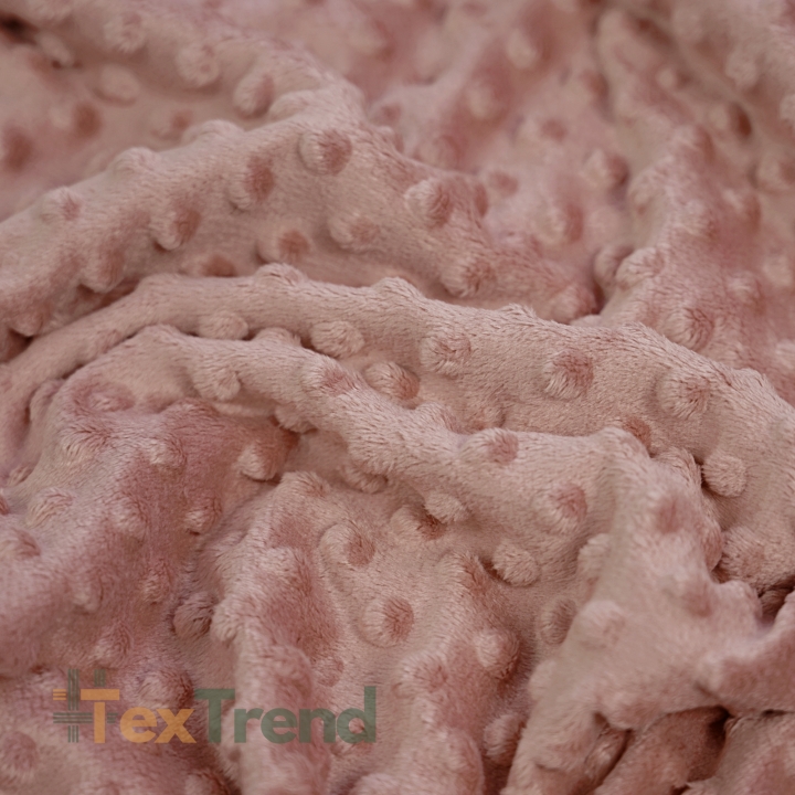 Minky Noppen Stoff / Minky Fleece – weich - schmutziger Lachs (Cameo Brown)