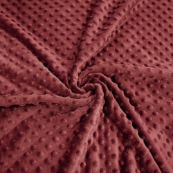 Minky Noppen Stoff / Minky Fleece – weich - Marsala-Rosa (Marsala)