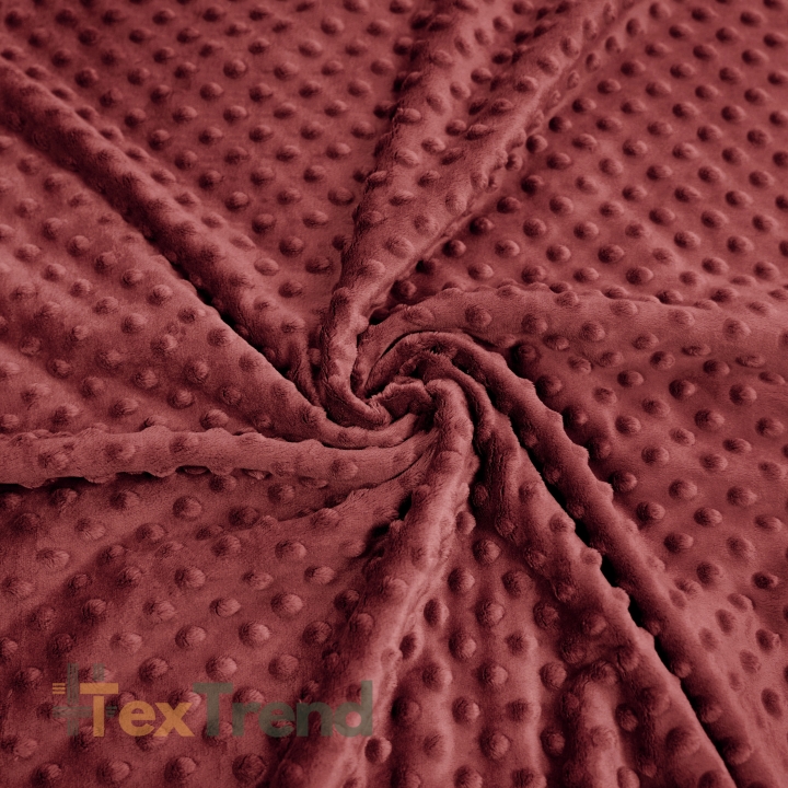 Minky Noppen Stoff / Minky Fleece – weich - Marsala-Rosa (Marsala)