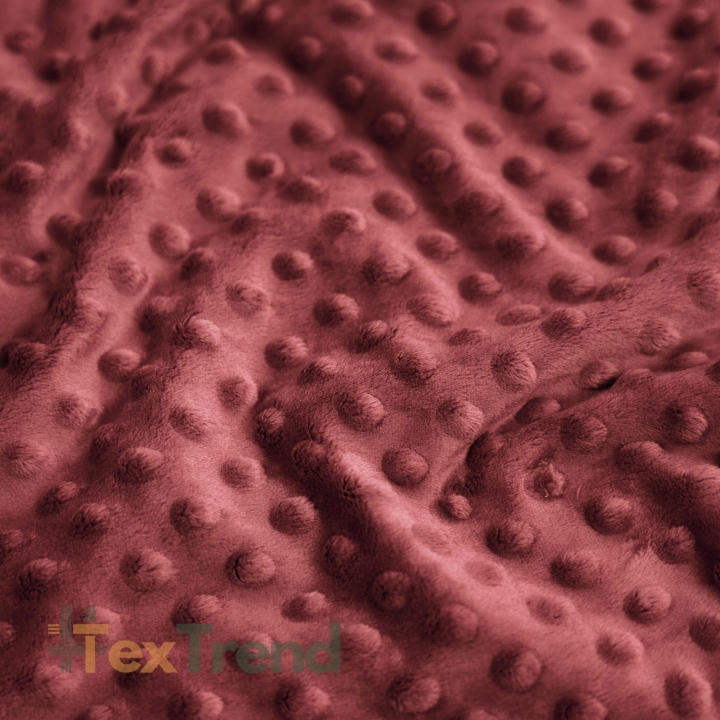 Minky Noppen Stoff / Minky Fleece – weich - Marsala-Rosa (Marsala)