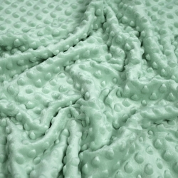 Minky Noppen Stoff / Minky Fleece – weich -helles Salbei (Sky gray)