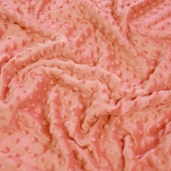 Minky Noppen Stoff / Minky Fleece – weich -270g/m2 - papaya