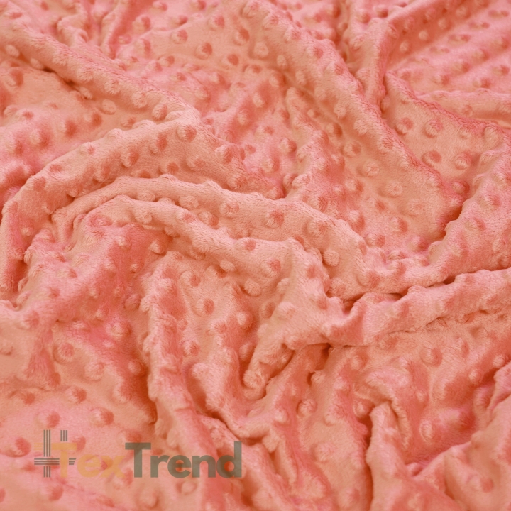 Minky Noppen Stoff / Minky Fleece – weich -270g/m2 - papaya