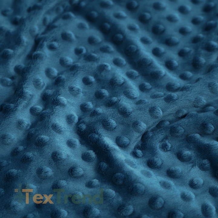 Minky Noppen Stoff / Minky Fleece – weich - 270g/m2 - helles Dunkelblau