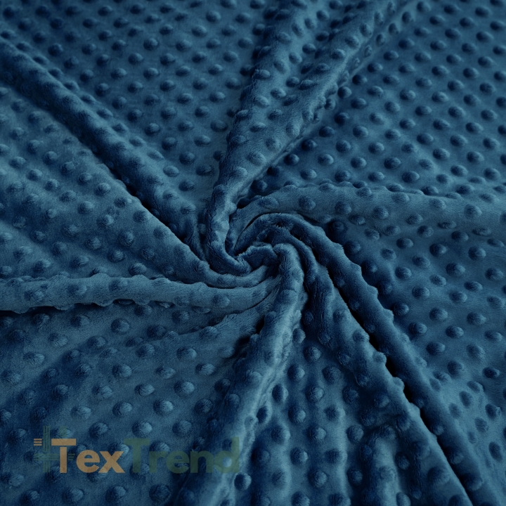 Minky Noppen Stoff / Minky Fleece – weich - 270g/m2 - helles Dunkelblau