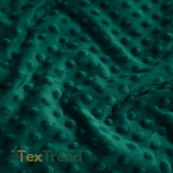 Minky Noppen Stoff / Minky Fleece – weich - 270g/m2 - flaschengrün