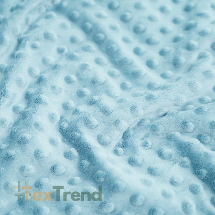 Minky Noppen Stoff / Minky Fleece – weich - blassblau (Light blue)