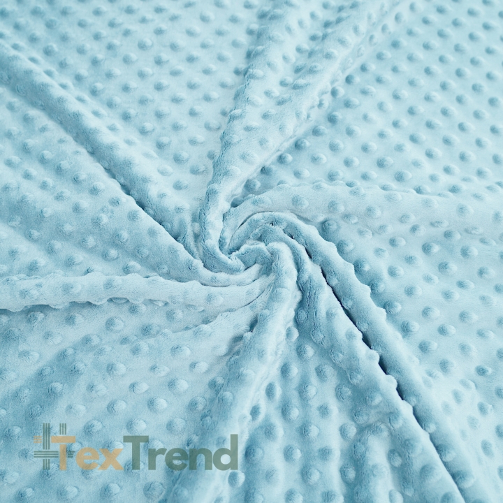 Minky Noppen Stoff / Minky Fleece – weich - blassblau (Light blue)