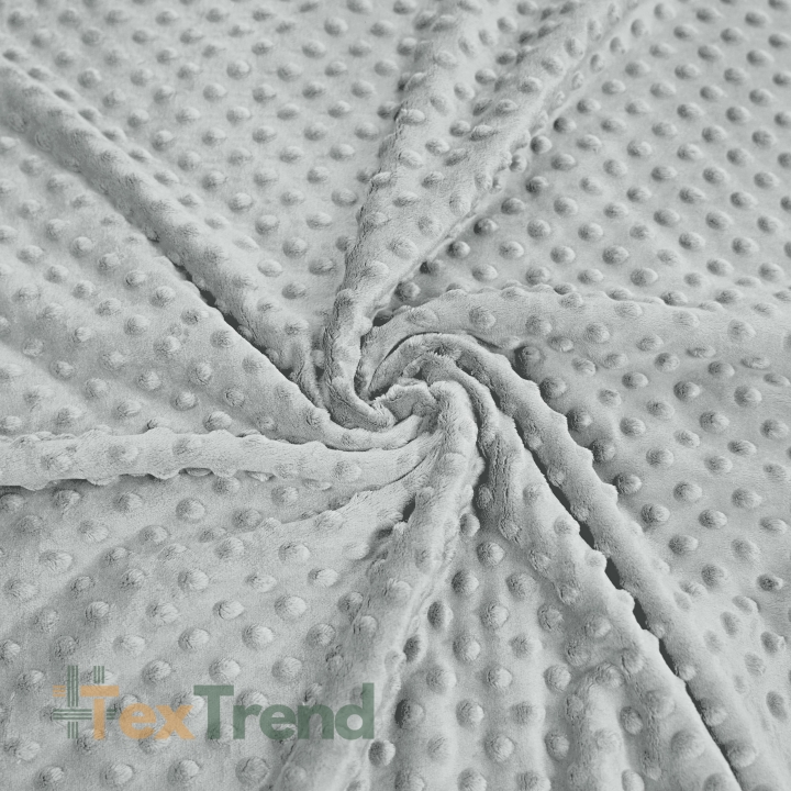 Minky Noppen Stoff / Minky Fleece – weich - grau (Nimbus Cloud)