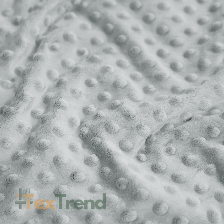 Minky Noppen Stoff / Minky Fleece – weich - grau (Nimbus Cloud)