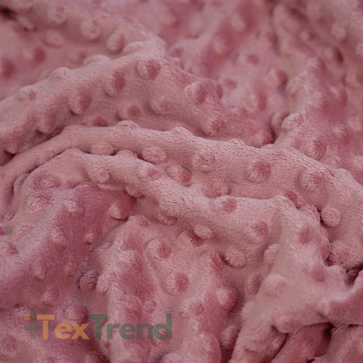 Minky Noppen Stoff / Minky Fleece – weich - 270g/m2 - dunkles pastellrosa (dirty pink)