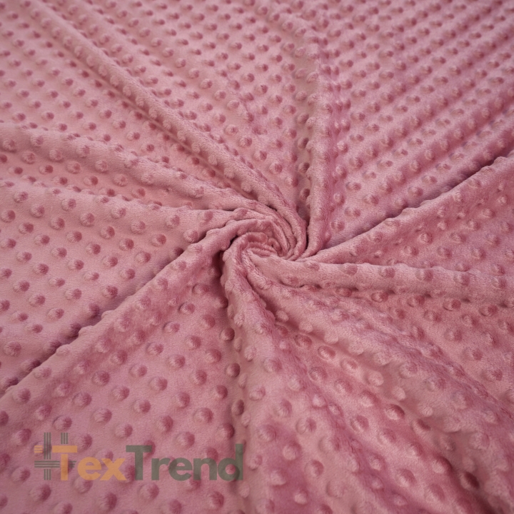 Minky Noppen Stoff / Minky Fleece – weich - 270g/m2 - dunkles pastellrosa (dirty pink)
