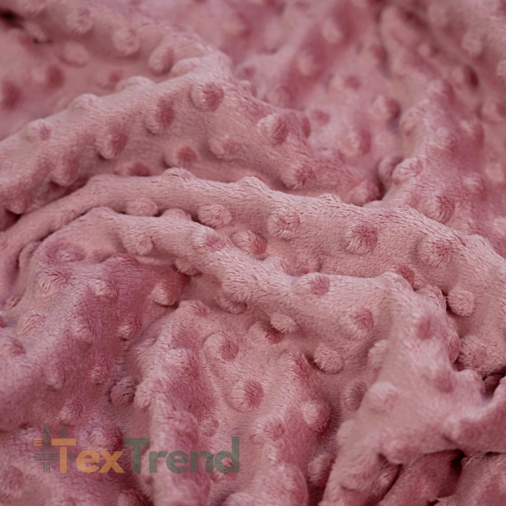 Minky Noppen Stoff / Minky Fleece – weich - dunkles pastellrosa (dirty pink)