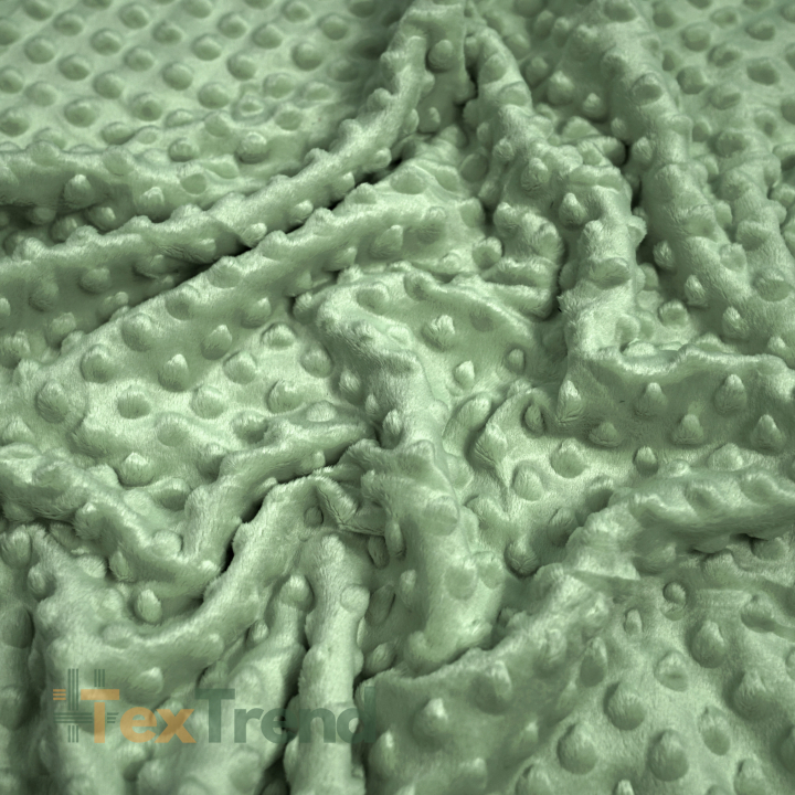 Minky Noppen Stoff / Minky Fleece – weich - Olivgrün (Moss Green)