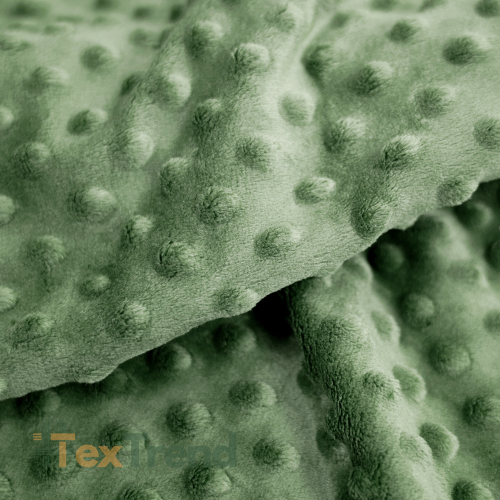 Minky Noppen Stoff / Minky Fleece – weich - Olivgrün (Moss Green)