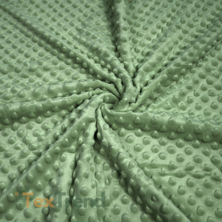 Minky Noppen Stoff / Minky Fleece – weich - Olivgrün (Moss Green)