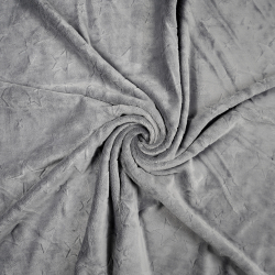 Minky Noppen Stoff / Minky Fleece – weich - Sterne - grau (Dapple Gray)