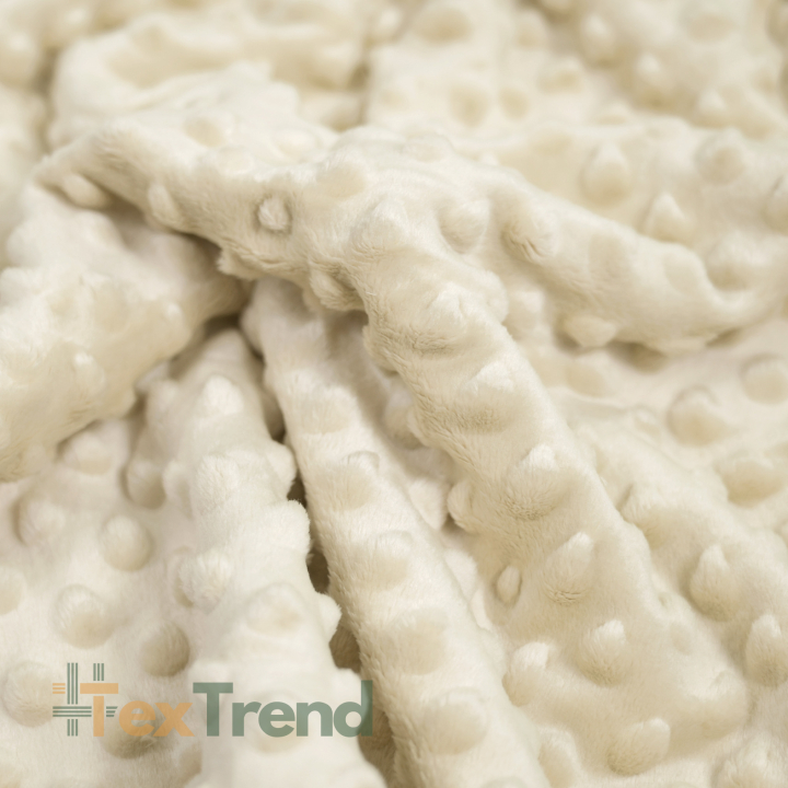 Minky Noppen Stoff / Minky Fleece – weich - perlmuttbeige