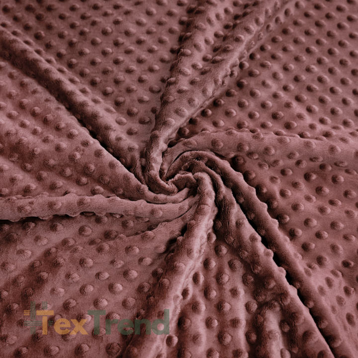 Minky Noppen Stoff / Minky Fleece – weich - kastanienbraun (Russet)