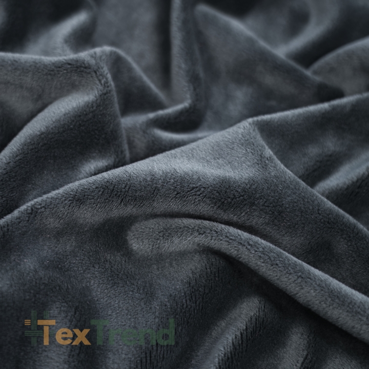 Minky Stoff / Minky Fleece – glatt – dunkelgrau (Smoked Pearl)