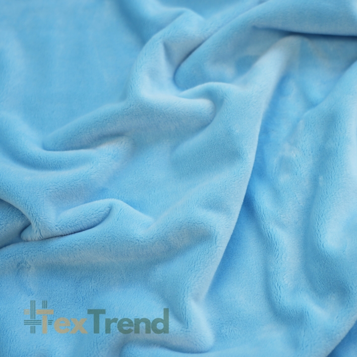 Minky Stoff / Minky Fleece – glatt – Premium hellblau (Himmelblau)