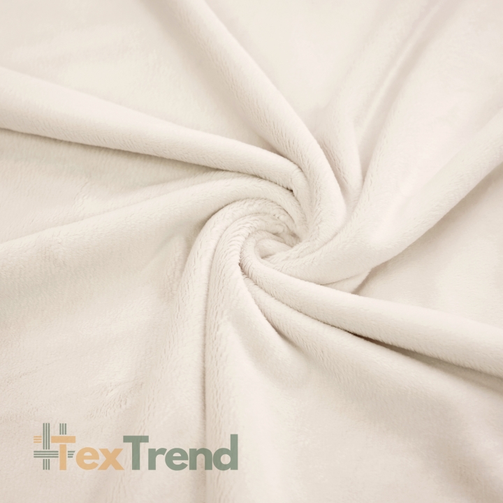 Minky Stoff / Minky Fleece – glatt – Ecru  (Cloud Dancer)