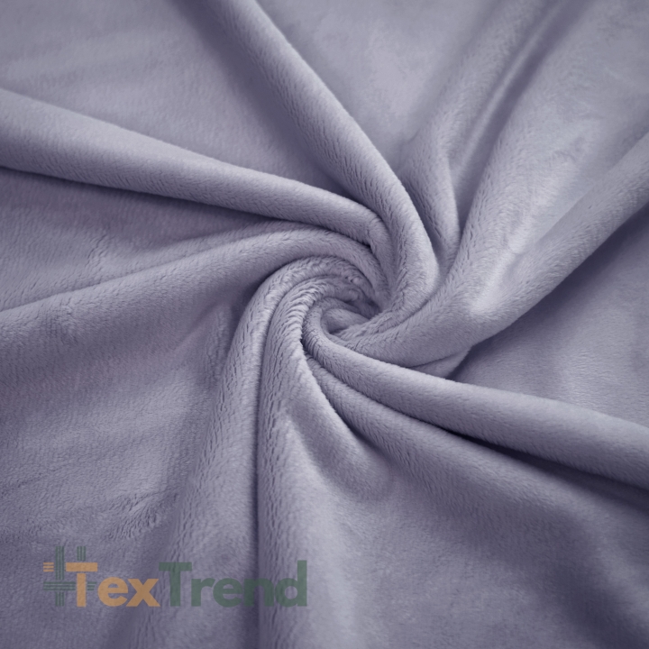 Minky Stoff / Minky Fleece – glatt – grau-lila