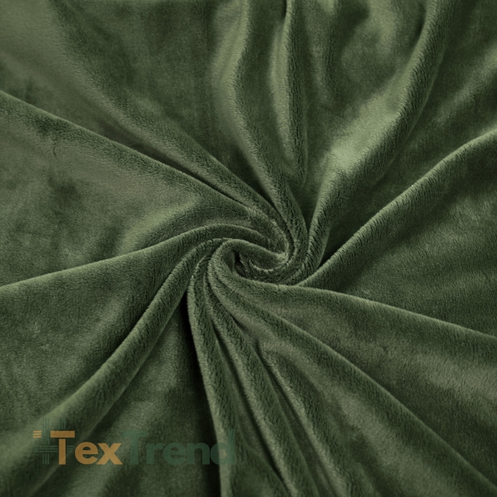 Minky Stoff / Minky Fleece – glatt – erdgrün (Four Leaf Clover)