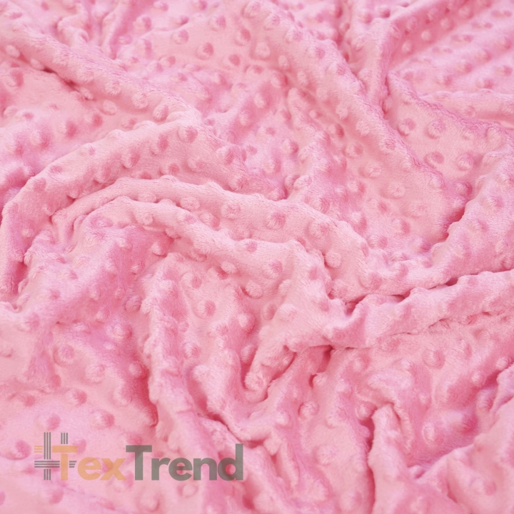Minky Noppen Stoff / Minky Fleece – weich – hellrosa  (Candy pink)