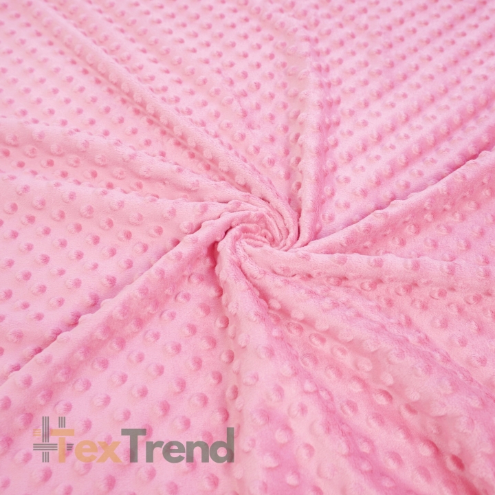 Minky Noppen Stoff / Minky Fleece – weich – hellrosa  (Candy pink)