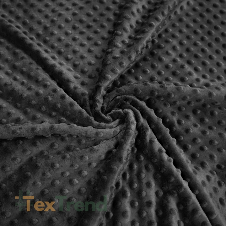 Minky Noppen Stoff / Minky Fleece – weich -  dunkelgrau (Smoked Pearl)