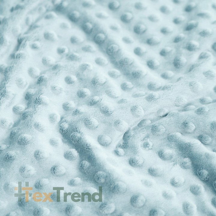 Minky Noppen Stoff / Minky Fleece – weich - hellblau (Baby Blue)