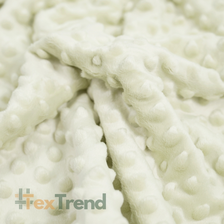 Minky Noppen Stoff / Minky Fleece – weich - Ecru (Cloud dancer)