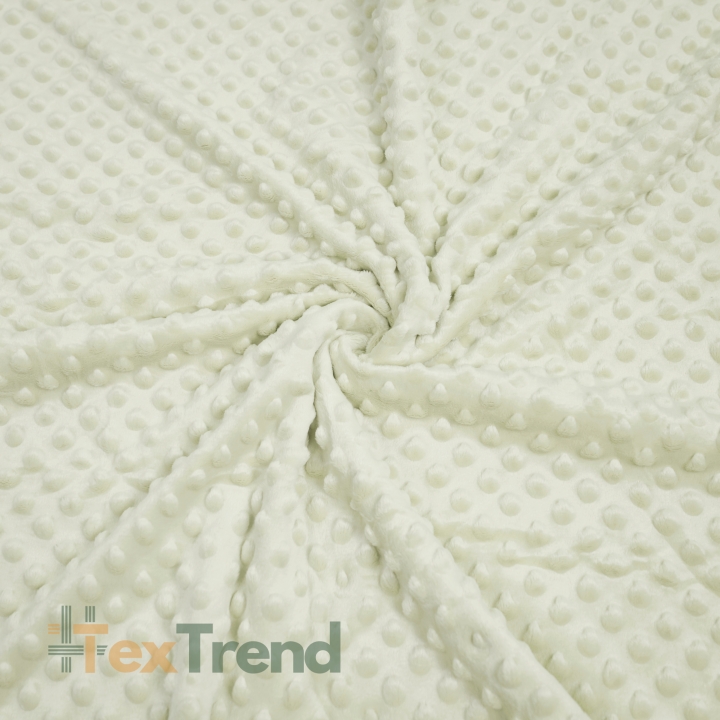 Minky Noppen Stoff / Minky Fleece – weich - Ecru (Cloud dancer)