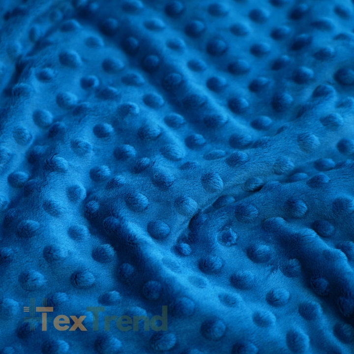 Minky Noppen Stoff / Minky Fleece – weich - saphirblau (Victoria Blue)