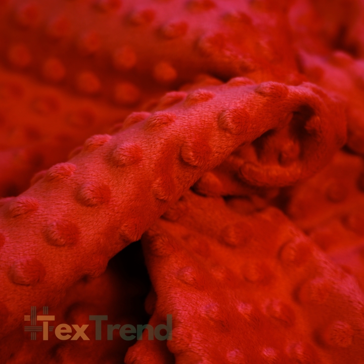 Minky Noppen Stoff / Minky Fleece – weich - rot  (Tomato)