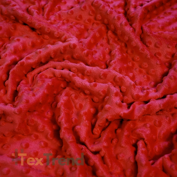 Minky Noppen Stoff / Minky Fleece – weich - rot  (Tomato)